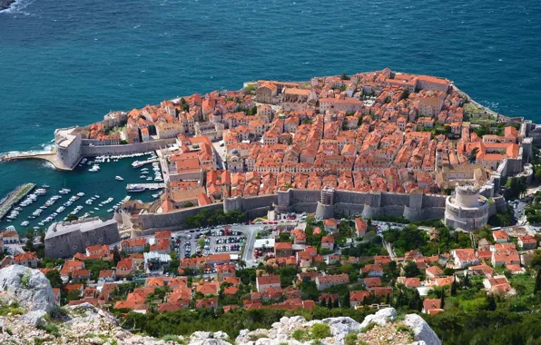 Картинка побережье, панорама, Хорватия, Croatia, Дубровник, Dubrovnik, Адриатическое море