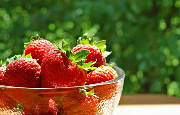 Картинка ягоды, клубника, красные, миска, fresh, спелая, strawberry, berries