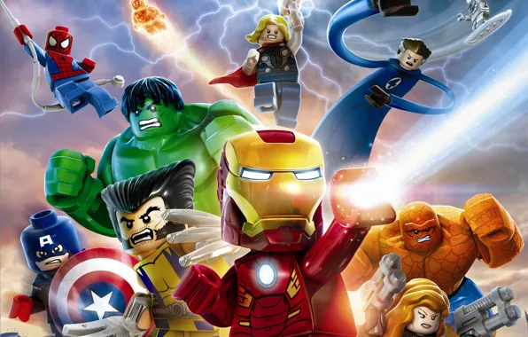 Картинка игрушки, Существо, Лего, Росомаха, IRON MAN, Железный человек, Wolverine, Капитан Америка, Captain America, супергерои, Тор, …