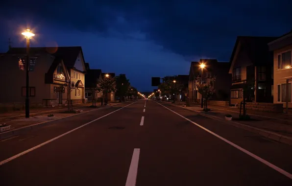 Картинка Ночь, Улица, Фонарь