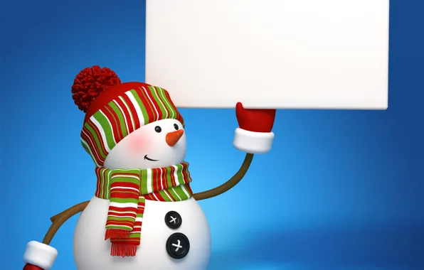 Картинка снеговик, christmas, new year, cute, snowman, banner