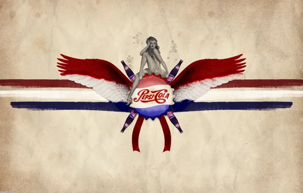 Картинка девушка, крылья, напиток, Пепси-кола, Pepsi-Cola