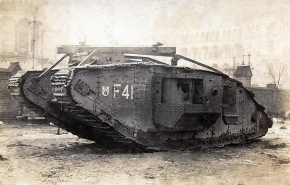Картинка войны, танк, British, времен, Mk-IV, первой мировой