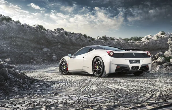 Картинка Феррари, Ferrari, 458, White, Italia
