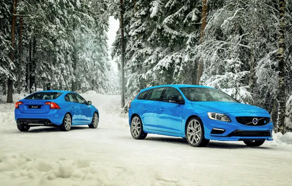 Картинка зима, снег, Volvo, вольво, S60, 2015