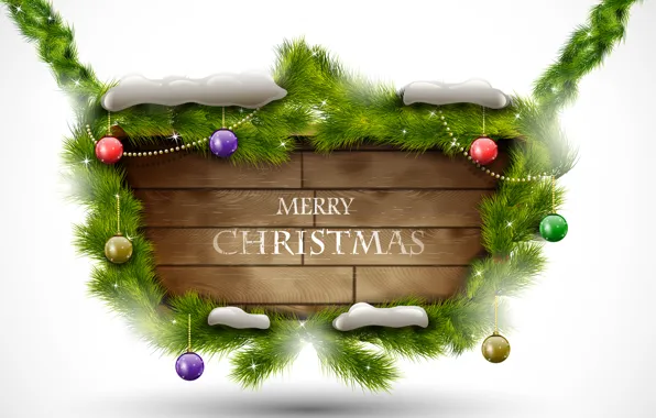 Картинка зима, снег, украшения, праздник, шары, balls, winter, snow, Merry Christmas, holiday, decoration, Рождеством