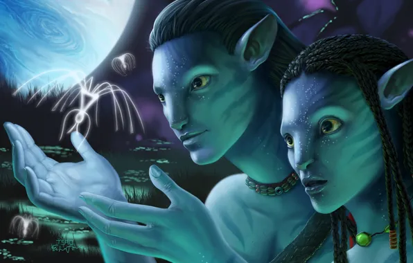 Картинка Avatar, Neytiri, Jake Sully, Na`vi