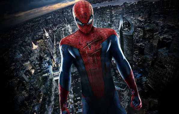 Картинка город, человек паук, раны, Spider Man