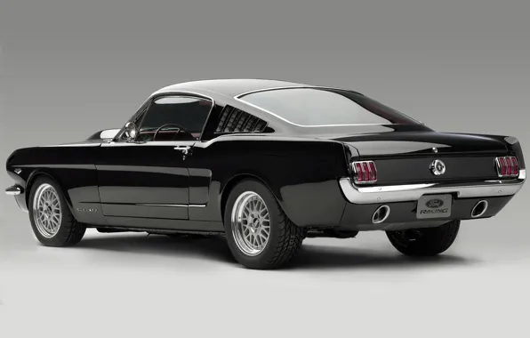 Картинка Concept, фон, чёрный, Mustang, мустанг, концепт, ford, мускул кар, форд, вид сзади, Fastback, Muscle car, …