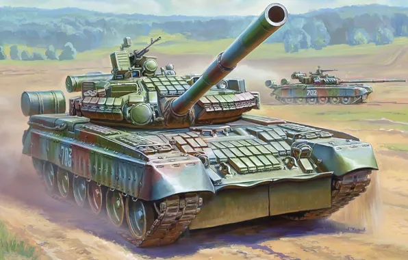 Картинка танк, пушка, боевой, установка, Российский, основной, имеет, 125-мм, пусковая, Контакт, Т-80БВ, защиту, 1 и 5., …