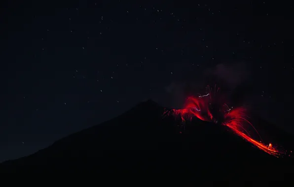 Картинка огонь, стихия, вулкан, извержение, лава, Сакурадзима