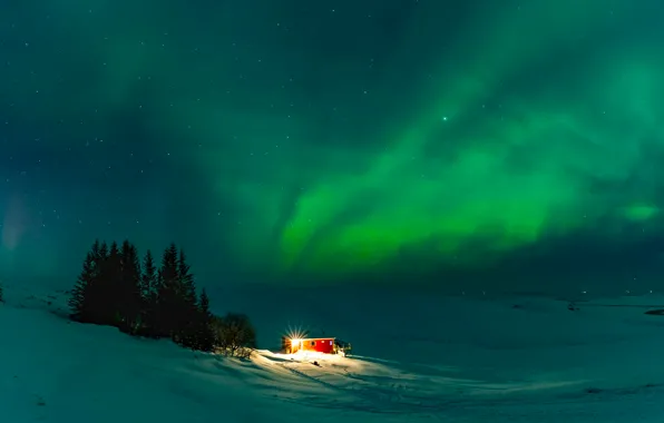 Картинка Nature, Aurora, Winter, Landscape, Iceland, Travel, Cold, Wonderful, Places