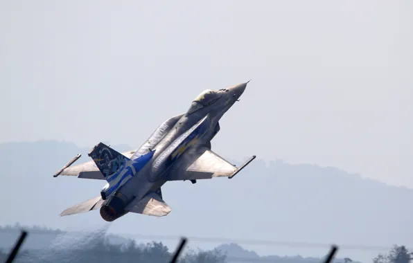 Картинка истребитель, взлет, Fighting Falcon, F-16C, «Файтинг Фалкон»