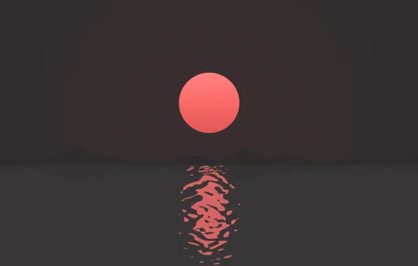 Картинка abstract, landscape, sunset, ripple
