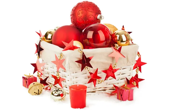 Картинка украшения, шары, Рождество, Новый год, Christmas, balls, box, New Year, decoration, Merry