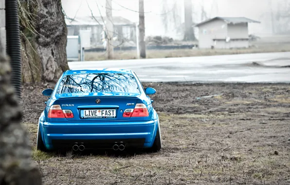 Картинка BMW, blue, tuning, rear, E46