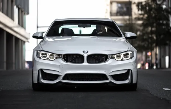 Картинка BMW, turbo, white, Coupe, power, front, face, germany, angel eyes, F82.tuning