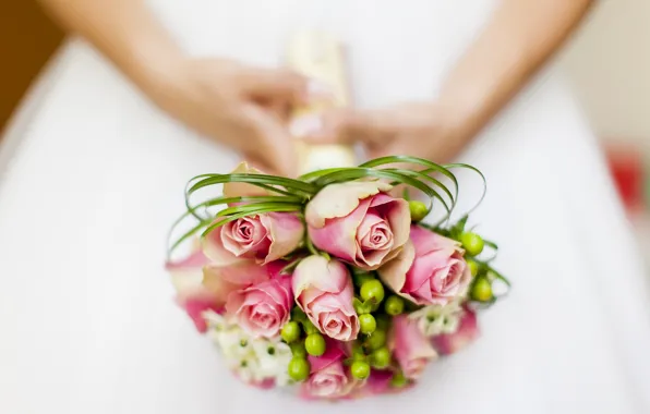 Картинка цветы, букет, свадьба, flowers, bouquet, roses, wedding, bride