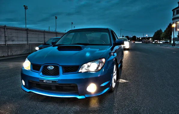 Картинка свет, тюнинг, вечер, Subaru