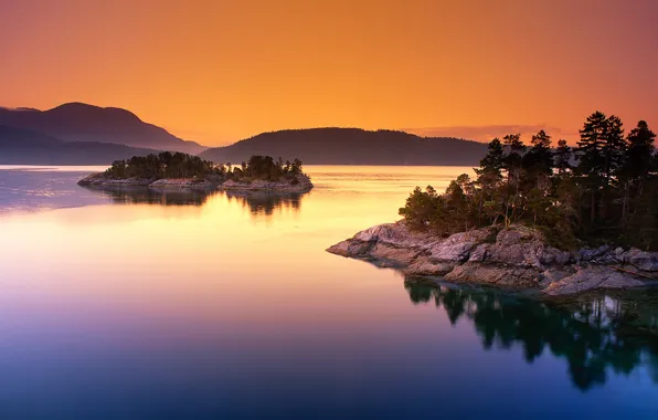 Картинка озеро, остров, канада