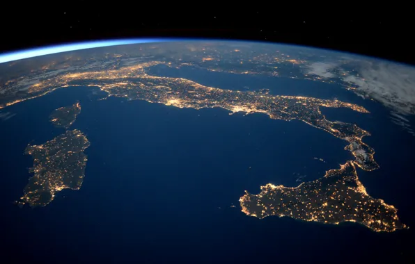 Картинка космос, земля, Италия