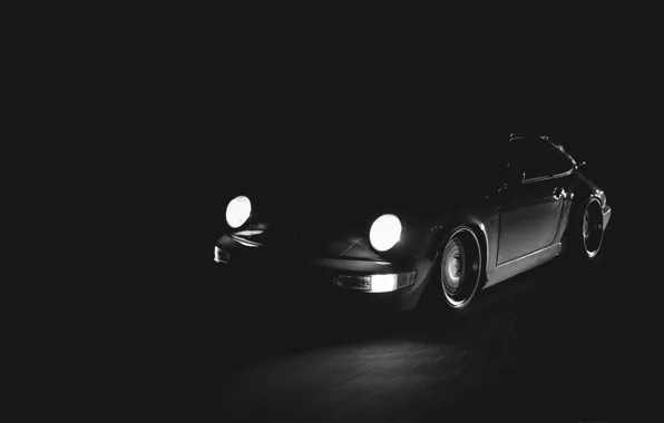 Картинка 911, Porsche, Скорость, Свет фар, Carrera 2, (964), Габариты, Во Мгле