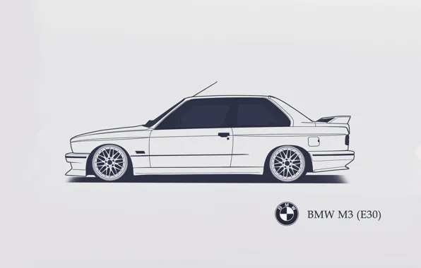 Картинка BMW, E30, Minimalistic, SrCky Design