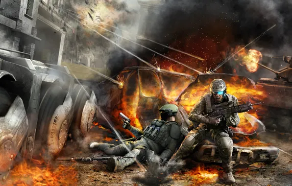 Картинка soldiers, tom clancys, war, ghost recon advanced warfighter