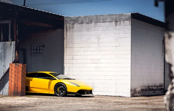 Картинка Lamborghini, жёлтая, Murcielago, adv