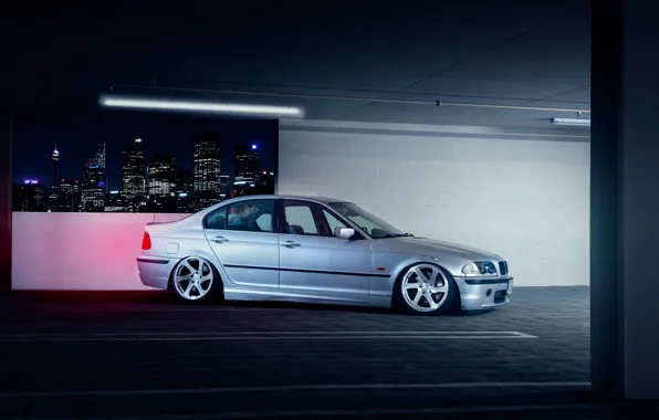 Картинка BMW, Car, Front, E46, Sport, Parking, Stance