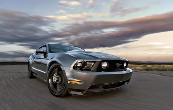 Картинка дорога, машина, Mustang GT
