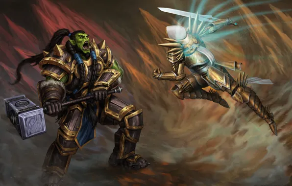 Картинка World of Warcraft, Warcraft, diablo, wow, orc, thrall, Tyrael, Heroes of the Storm