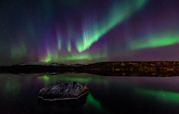 Картинка звезды, ночь, северное сияние, Норвегия