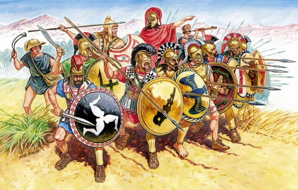 Картинка Рим, Живопись, пехота, Войско, V - IV вв. до н.э., Palacios, Греческая