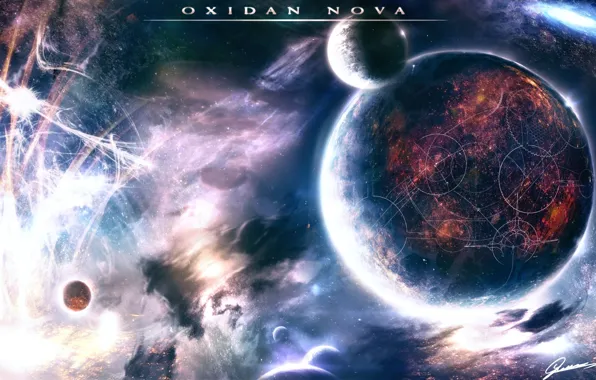 Картинка космос, планета, звёзды, Oxidan nova