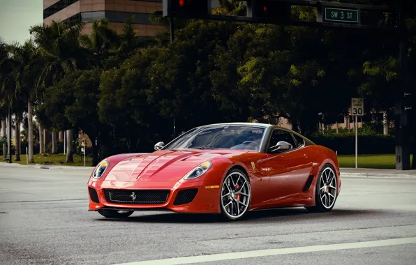 Картинка Красный, Ferrari, Red, 599, Суперкар, GTO, Supercar