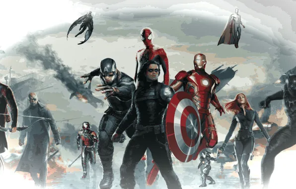 Картинка marvel, fighting, action, superhero, warrior, Civil War, CAPTAIN AMERICA 3