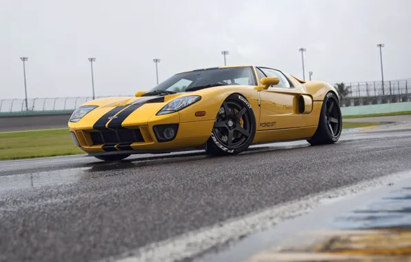 Картинка Ford GT, yellow, HRE, RS105