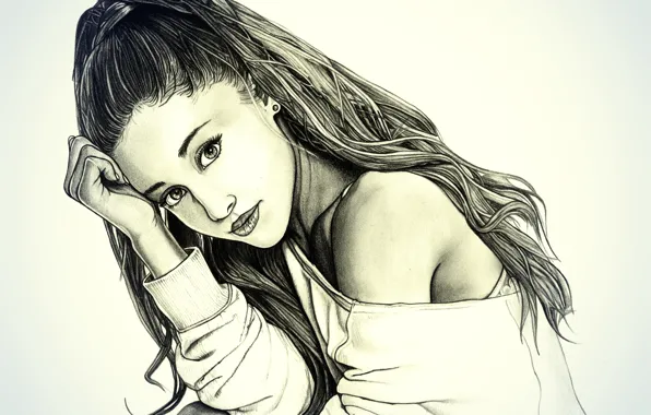 Картинка рисунок, портрет, карандаш, Ariana Grande
