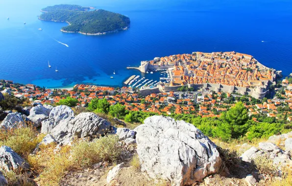 Картинка город, панорама, Хорватия, Дубровник, Ядран
