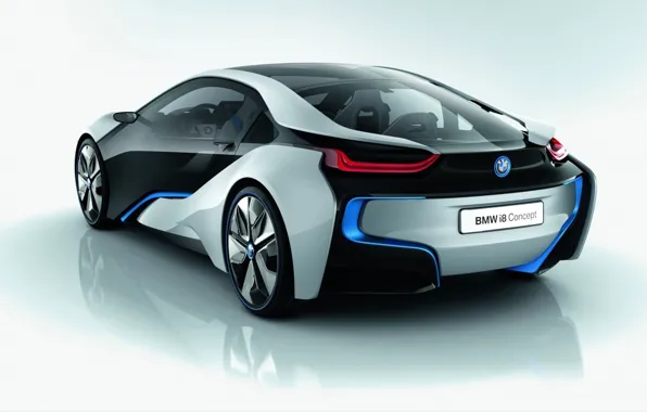 Картинка машина, фон, скорость, BMW, суперкар, i8 concept