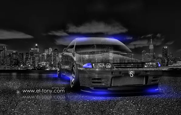 Картинка -Car, -Crystal, -City, -2014-Blue, Nissan-Skyline, -GTR, -R32