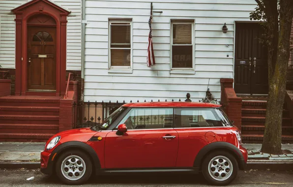 Картинка car, Mini, red, Brooklyn, New York City