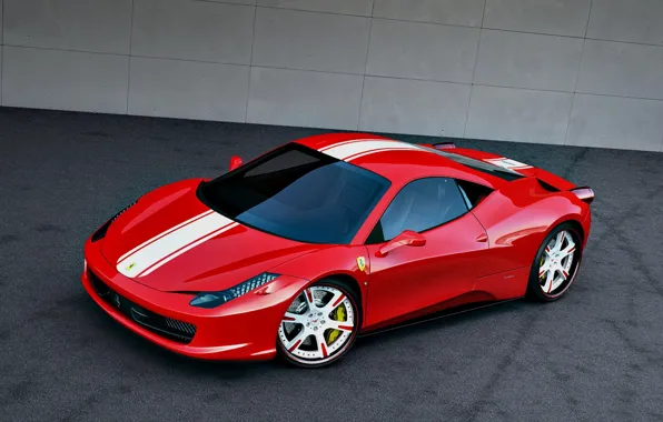 Картинка красный, Ferrari, 458, 2011, Wheelsandmore, ферари, Italia