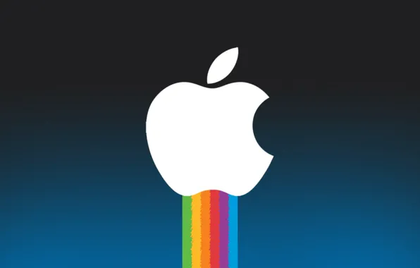 Картинка Apple, яблоко, радуга, Steve Jobs