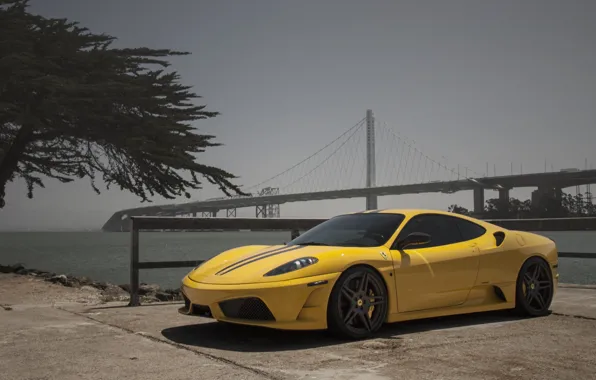 Картинка F430, Ferrari, yellow, novitec, scuderia