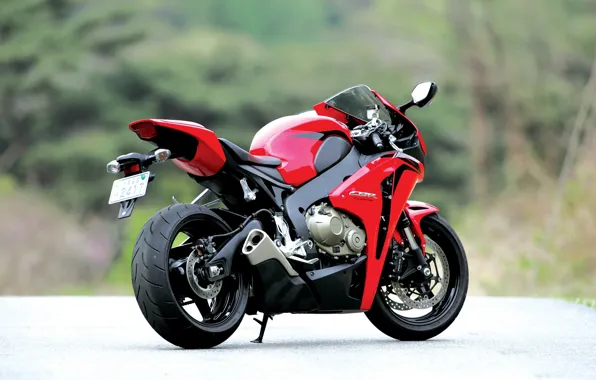 Картинка мотоцикл, red, honda, вид сзади, bike, хонда, выхлопная труба, cbr1000rr