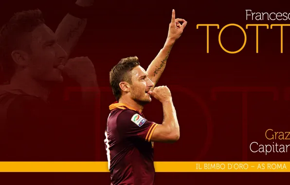 Картинка wallpaper, sport, football, player, AS Roma, Francesco Totti