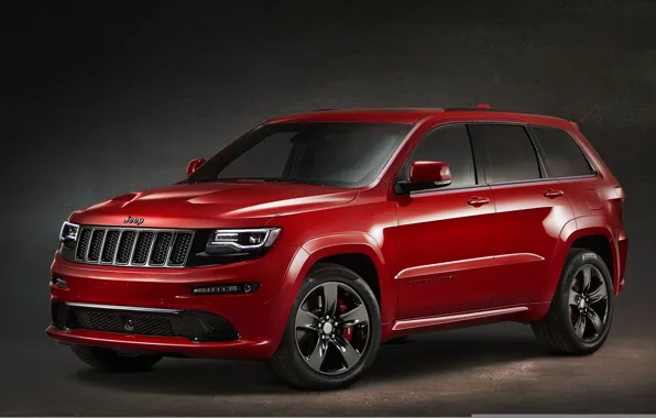 Картинка красный, джип, автомобиль, Jeep Grand Cherokee
