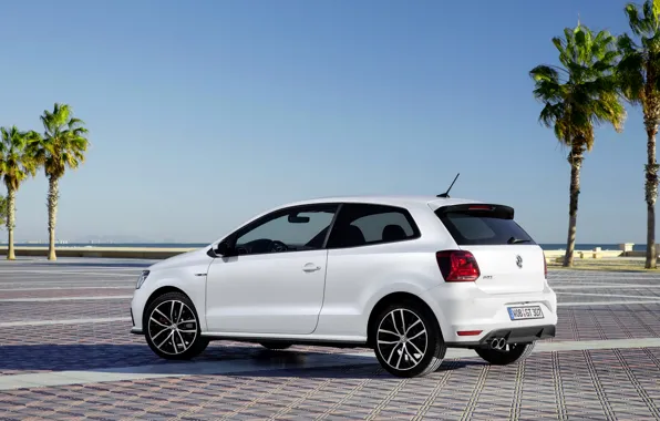 Картинка белый, фото, Volkswagen, автомобиль, сбоку, 2014, Polo GTI